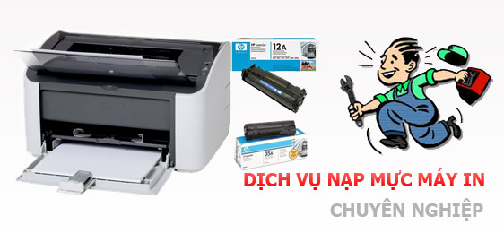 Đổ mực máy in (giá 55.000đ), đã có VAT, phục vụ tận nơi