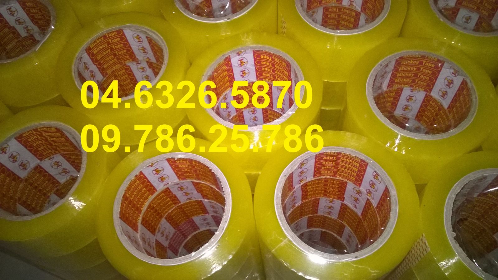 Băng dính opp màu vàng chanh siêu dính